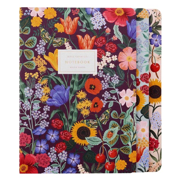 Stitched Notebook 3er-Set Blossom