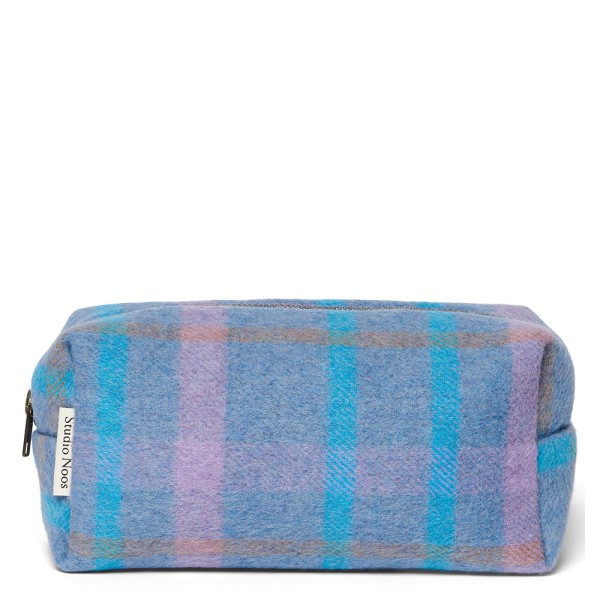 Pouch Wool Checked · sky blue