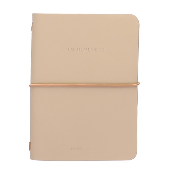 Notebook M To Remember aus veganem Leder sand