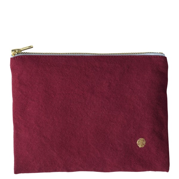 Pouch flach medium aus bio-Baumwolle wasserabweisend · cherry