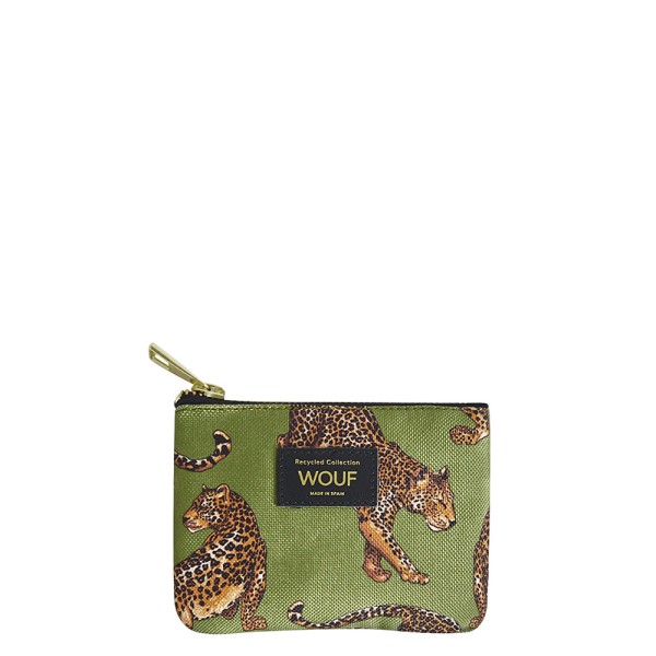 Pouch Bag small Olive Leopard