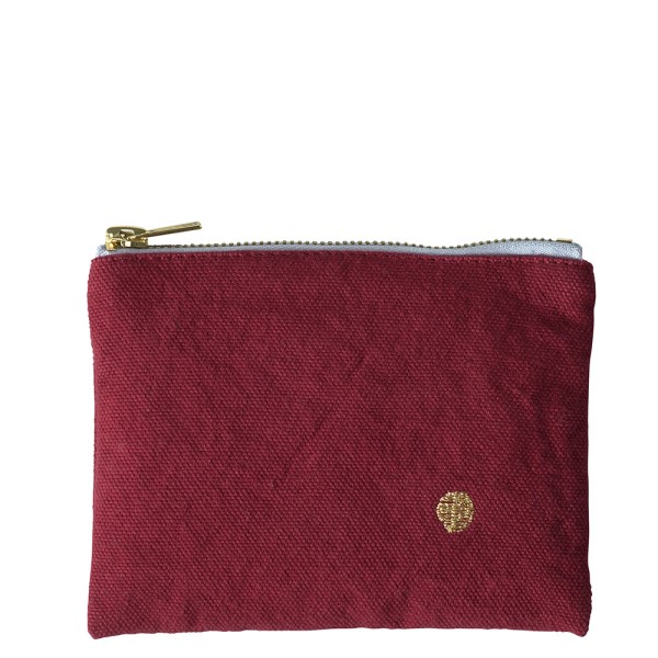 Pouch flach small aus bio-Baumwolle wasserabweisend · cherry