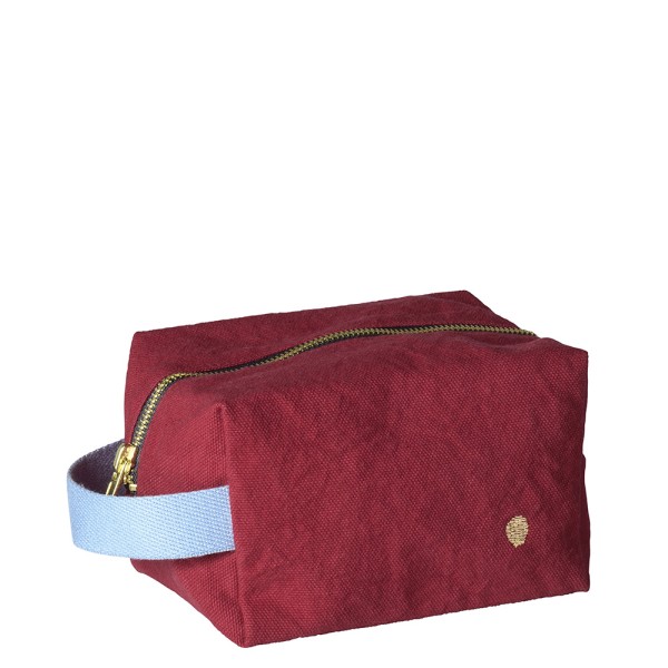 Pouch Cube medium aus bio-Baumwolle wasserabweisend · cherry