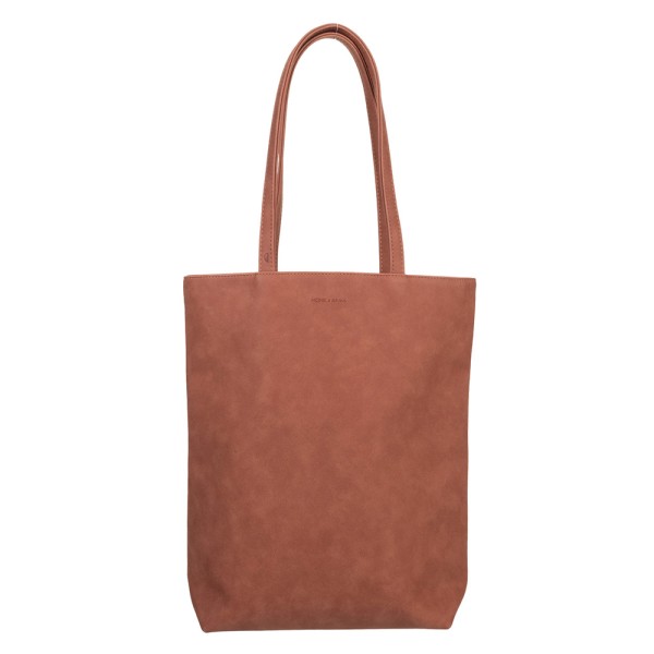 Tote Bag Merian aus veganem Wildleder · carnelian