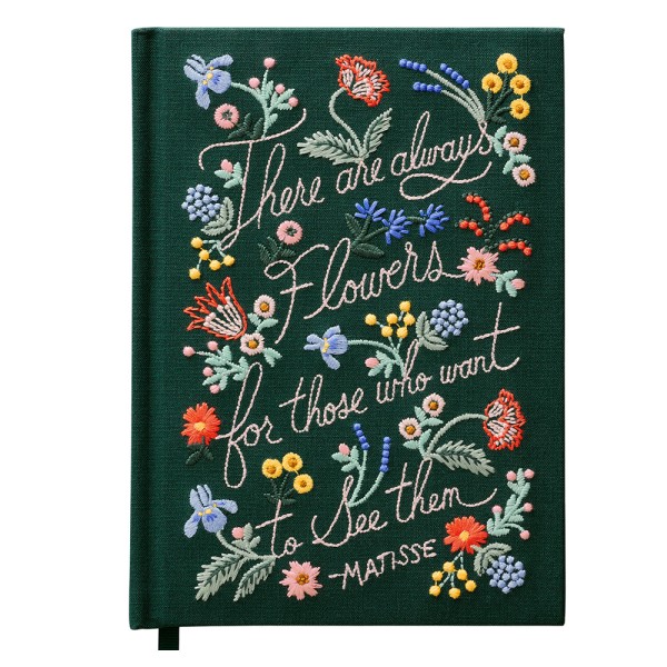 Journal embroidered · There are always flowers