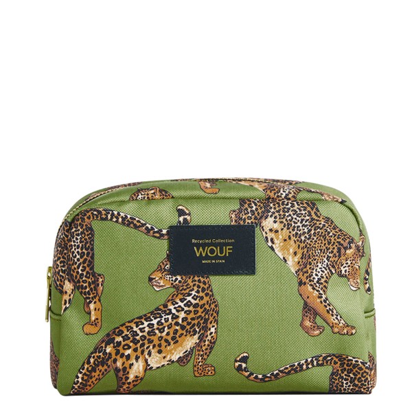 Kosmetiktasche large Olive Leopard