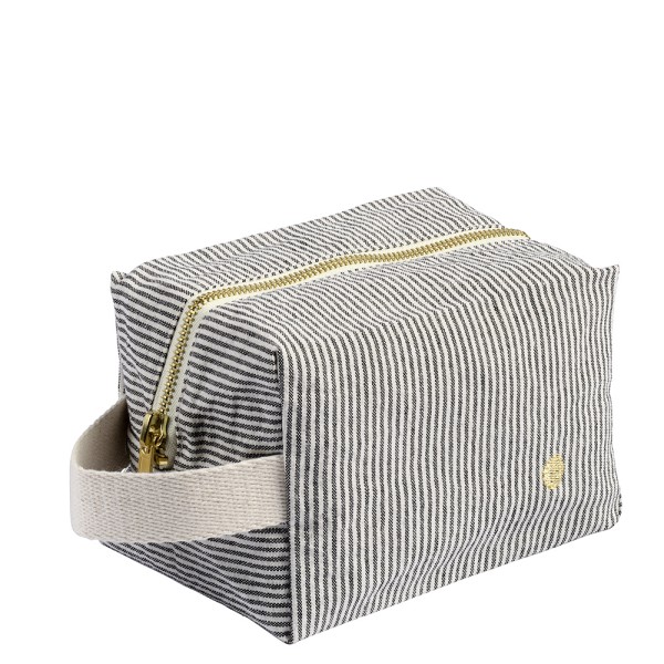 Pouch Cube medium aus Baumwolle · finette caviar