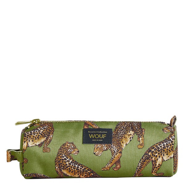 Pencil Case Olive Leopard