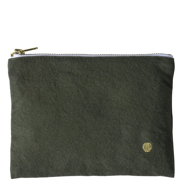 Pouch flach medium aus bio-Baumwolle wasserabweisend · kale